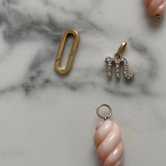 14k solid gold charm carabiner enhancer - Picture 3 of 4